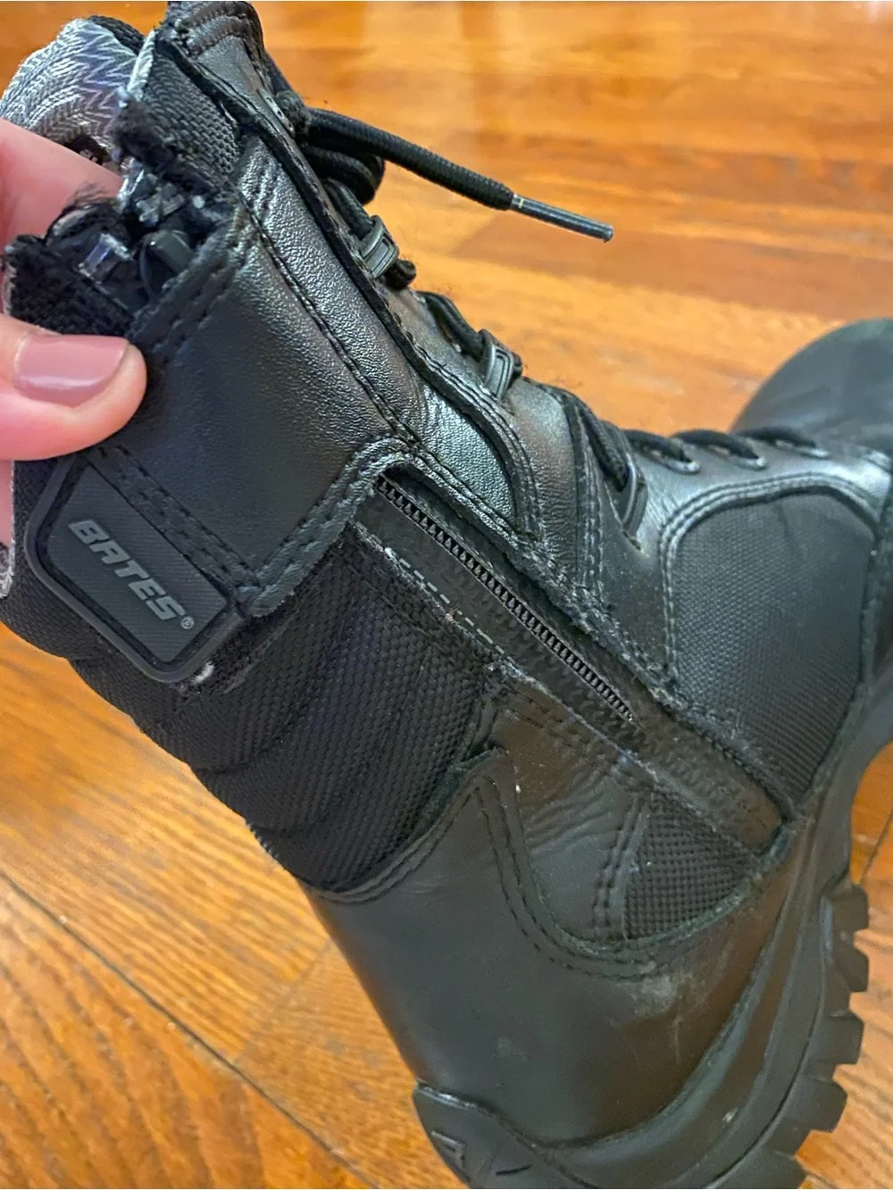 Bates GX X2 tall side zip DryGuard black tactical duty waterproof boot size 7.5